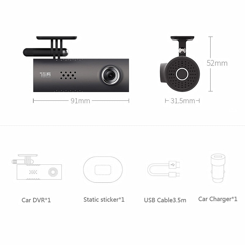 Car Dash Smart WiFi DVR 130 Degree Wireless Cam 1080P FHD Night Version G-Sensor Driving Recorder